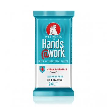 Влажные салфетки Hands@Work с антибактериальным эффектом